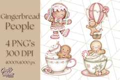 Gingerbread People Clipart, Cute Cookie PNG Illustrations Product Image 1