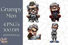 Grumpy Old Man PNG Clipart, Funny Father’s Day Graphics Product Image 1
