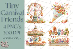 Tiny Carnival Friends Clipart PNG, Animal Fair Festival Product Image 1