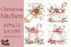 Christmas Cottagecore Kitchen Clipart PNG, Holiday Decor Product Image 1
