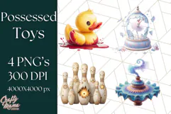 Possessed Toys Clipart PNG Haunted Doll Characters Product Image 1