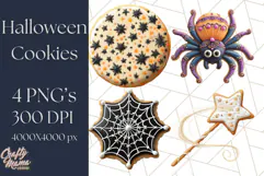 Halloween Cookie Clipart PNG, Spooky Sugar Treat Art Product Image 1