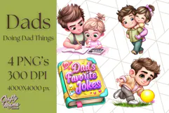 Father's Day Clipart PNG, Funny Dad Cartoon Clip Art Product Image 1