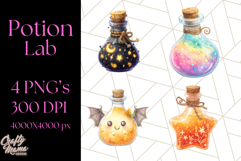 Hocus Pocus Potion Lab Clipart PNG Halloween Clip Art Product Image 1