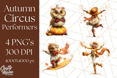 Autumn Circus Performers Clipart Vintage Characters PNG Product Image 1