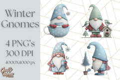 Cozy Winter Gnome Clipart PNG, Christmas Gnome Clip Art Product Image 1