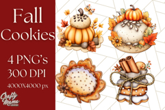 Fall Cookie Clipart PNG, Autumn Sweets Pumpkin Cookies Product Image 1