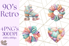 Pastel Retro 90s PNG, Cute Aesthetic Clipart, Checkerboard Product Image 1