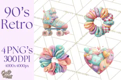 Pastel Retro 90s PNG, Cute Aesthetic Clipart, Checkerboard Product Image 1