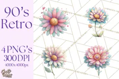 Pastel Retro 90s PNG, Cute Aesthetic Clipart, Checkerboard Product Image 1