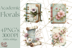 Spring Dark Academia Floral Botanical PNG Clipart Product Image 1