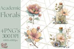 Spring Dark Academia Floral Botanical PNG Clipart Product Image 1