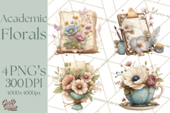 Spring Dark Academia Floral Botanical PNG Clipart Product Image 1