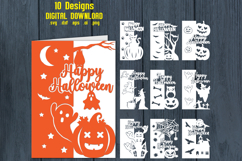 10 Halloween Papercut Bundle, Halloween Cricut cards Product Image 1