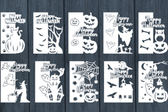 10 Halloween Papercut Bundle, Halloween Cricut cards Product Image 3