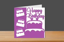 Birthday Papercut Card, Birthday Card, Birthday Cut files Product Image 1