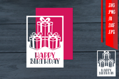 Birthday Card, Birthday Template, Happy Birthday, Gift Box Product Image 1