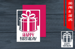 Birthday Card, Birthday Template, Happy Birthday, Gift Box Product Image 1
