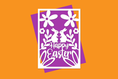 Happy Easter Papercut, Easter Card, Happy Easter Cut files Product Image 1