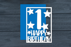 1st Birthday Papercut Card Digital Download Product Image 1