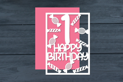 First Birthday Papercut Card, 1st Birthday Product Image 1