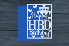 Happy Birthday card svg, HBD Card, HBD Papercut Product Image 1