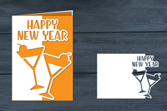 Happy New Year Card , New Year Papercut, New year template Product Image 1