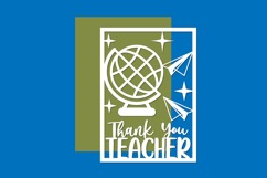 Thank you Teacher Card Paper cut files Product Image 1