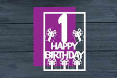 First Birthday Papercut Card, 1st Birthday Product Image 1