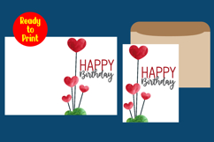 Watercolor Birthday Card Printable With Envelope Product Image 1