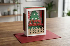 3D Christmas Layered Shadowbox Pop-up Card, Merry Christmas Product Image 1