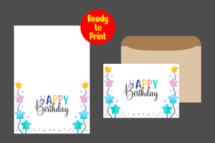 Watercolor Birthday Card Printable With Envelope Product Image 1