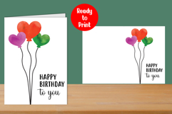 Happy Birthday to you Watercolor Printable Card Product Image 1