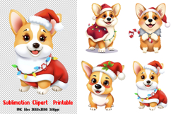 Christmas Dog, Dogs in Christmas Sublimation Clipart PNG Product Image 1