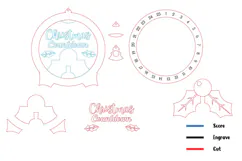 Day Until Christmas Countdown Calendar Laser Cut svg Product Image 2