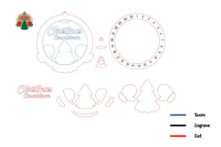 Day Until Christmas Countdown Laser Cut, Advent Calendar Product Image 2