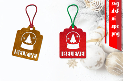 Believe Gift Card | Christmas Tag cut files Product Image 1