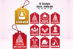 Christmas Gift Card Bundle, Christmas Tag Gift Card Papercut Product Image 1