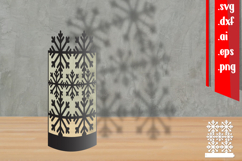 Snowflake cylinder Lantern Papercut Product Image 1