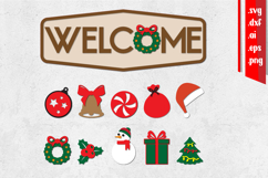 Christmas Sign Laser Cut, Christmas Sign, Changeable Icon Product Image 1