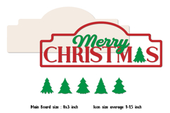 Merry Christmas Sign Laser Cut, Changeable Icon Product Image 2