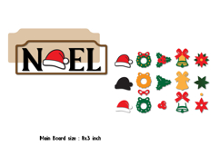 NOEL Sign Laser Cut, Changeable Icon Product Image 2