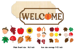 Welcome Home Sign Laser Cut, Home Svg, Changeable Icon Product Image 2