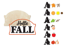 Hello Fall Sign Laser Cut, Home Svg, Changeable Icon Product Image 2