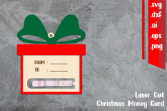 Christmas Money Card Lasercut, Gift Money Card Lasercut Product Image 1