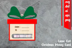 Christmas Money Card Lasercut, Gift Money Card Lasercut Product Image 1