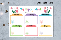 Flower Weekly Planner Printable, Girly Planner Pages Product Image 1