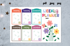 Flower Weekly Planner Printable, Girly Planner Pages Product Image 1