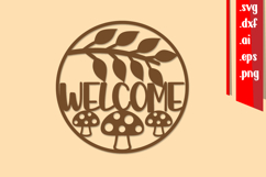 Fall Round Sign Laser cut, Welcome Sign, Fall Sign Product Image 1