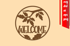 Fall Round Sign Laser cut, Welcome Round Sign, Fall Sign Product Image 1